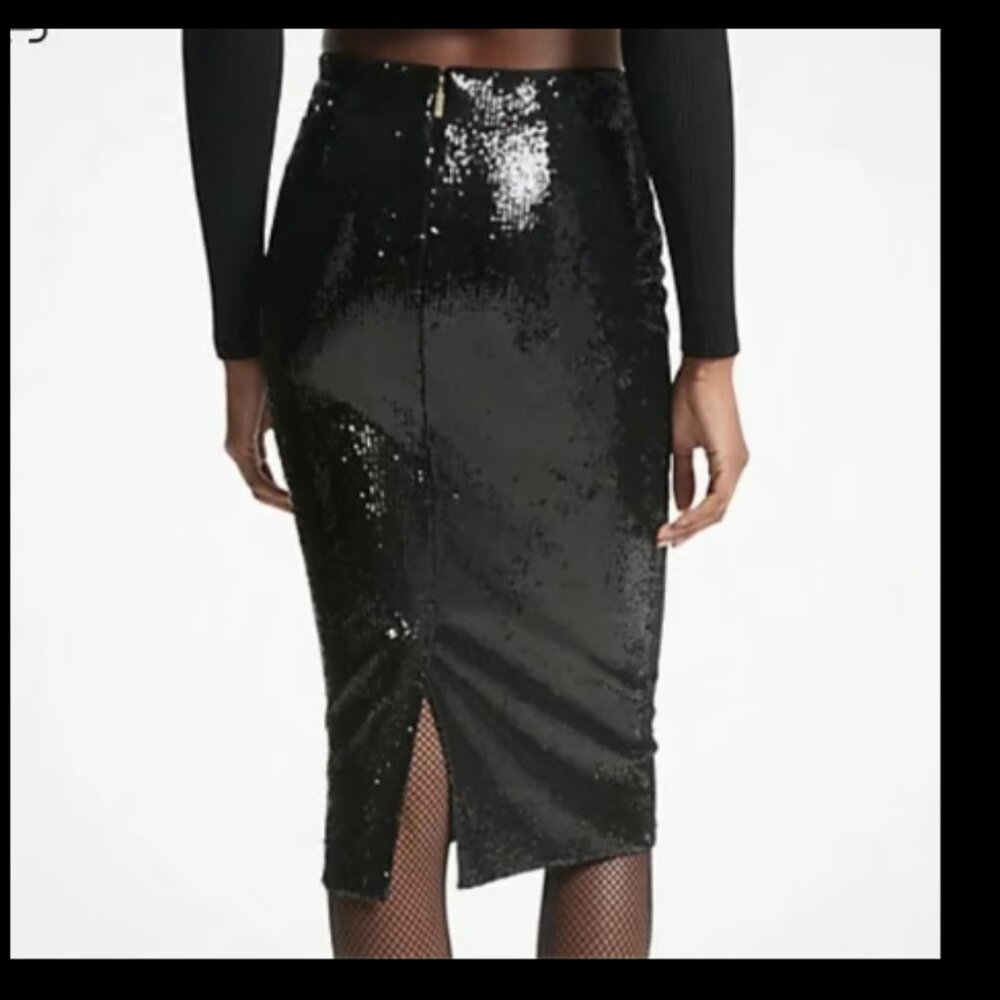 Michael Kors Sequin Skirt Black XS NWT Pencil A-Line